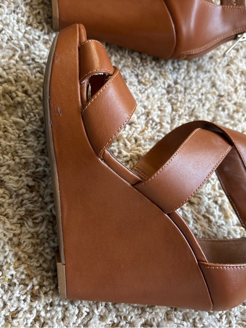 Jessica Simpson Jadyn Platform Sandals - Sz. 7.5 Lt Luggage Zip - Picture 4 of 11